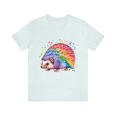 Rainbow Hedgehog - Short Sleeve Tee Heather Ice Blue